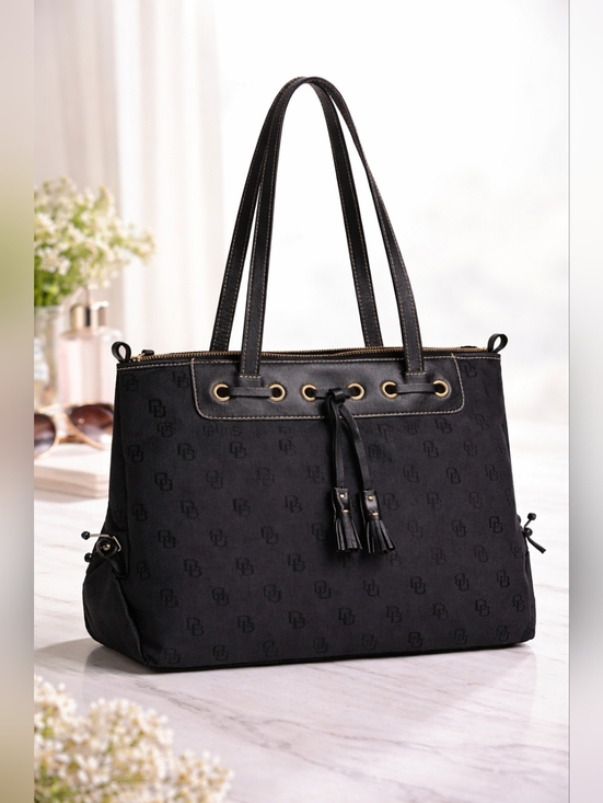 Dooney & Bourke Handbags - Dooney & Bourke Black Monogram Tote Bag